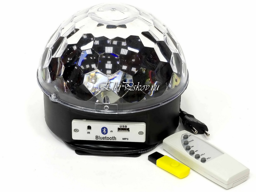 Диско шар с MP3: Диско шар c MP3 плеером LED Ball Light, с блютузом,  флешкой и пультом, арт.206